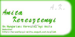 anita keresztenyi business card